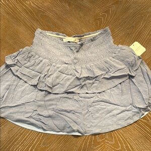 Altard State Bluish Gray Bubble Mini Skirt with Ruffled Tiers